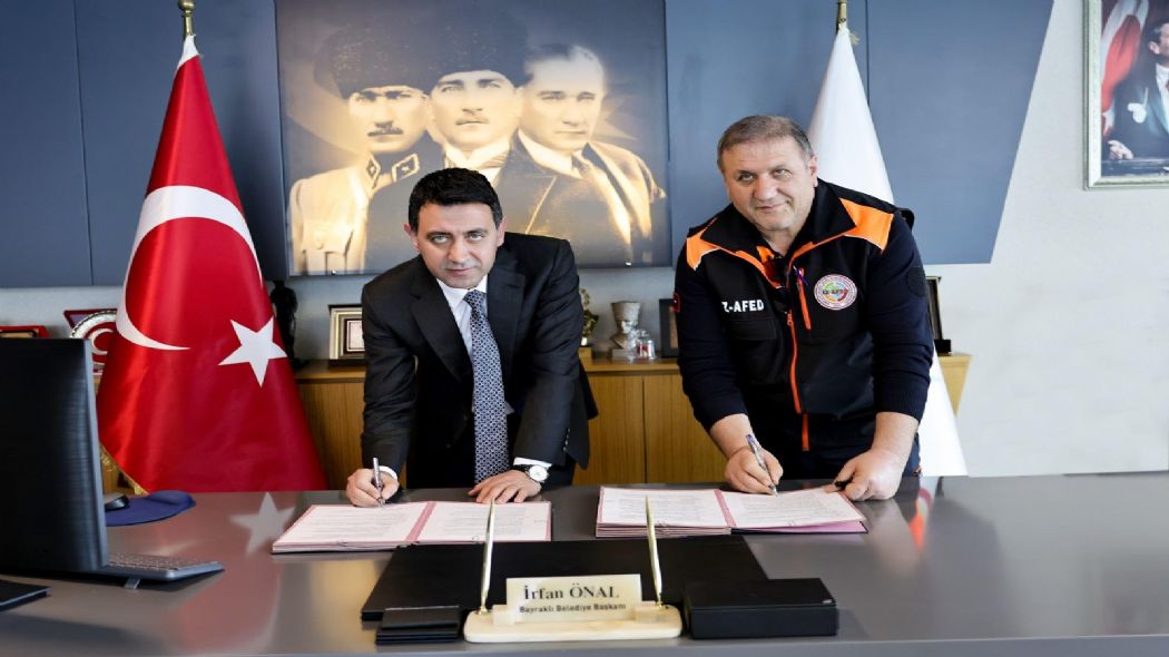 Bayrakl��da Afet ve �klim Risklerine Kar�� �� Birli�i Protokol� �mzaland�.